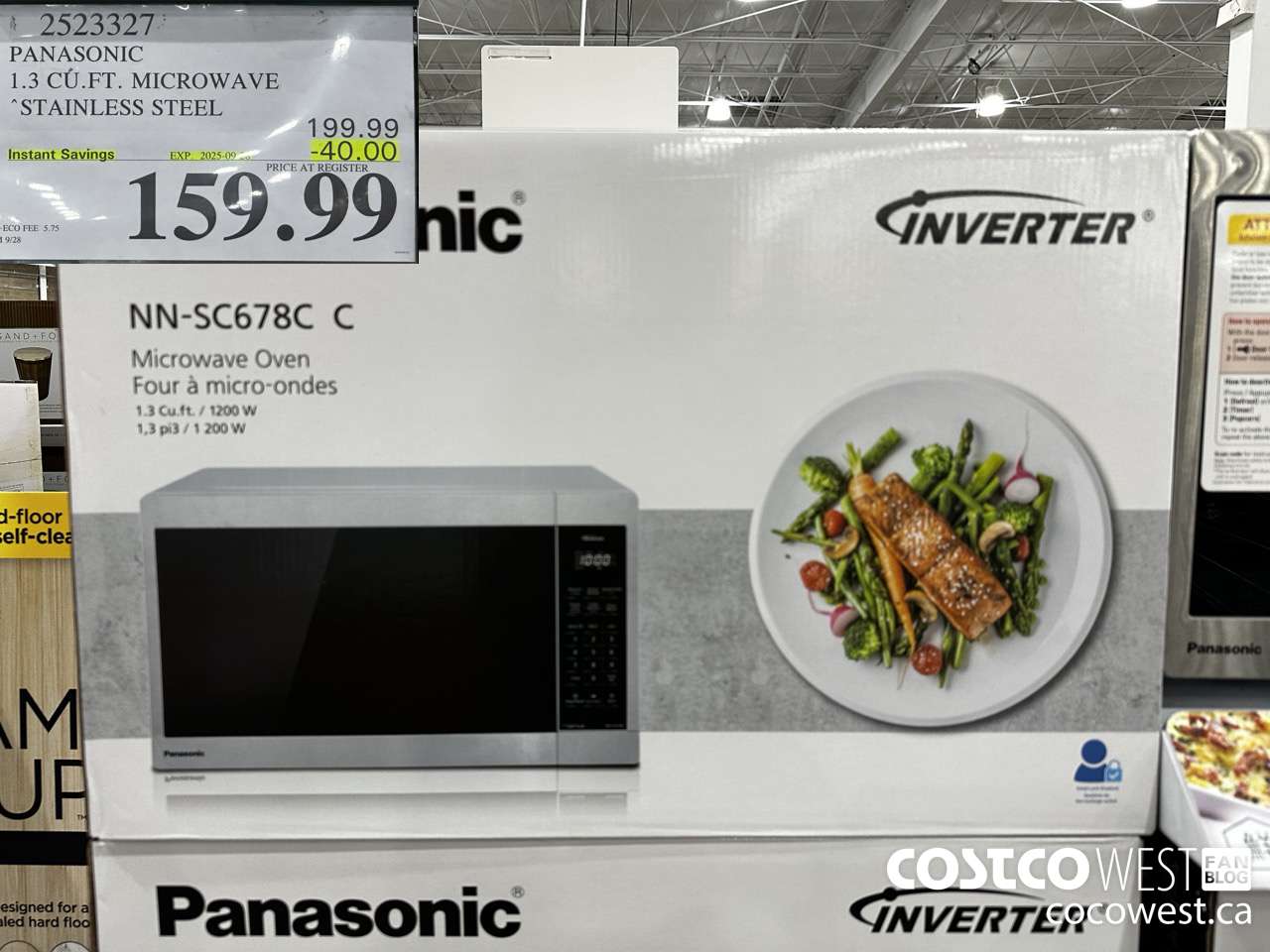 2523327 PANASONIC 1.3 CU FT MICROWAVE STAINLESS STEEL ($40.00 INSTANT SAVINGS EXPIRES ON 2025-09-28) $159.99