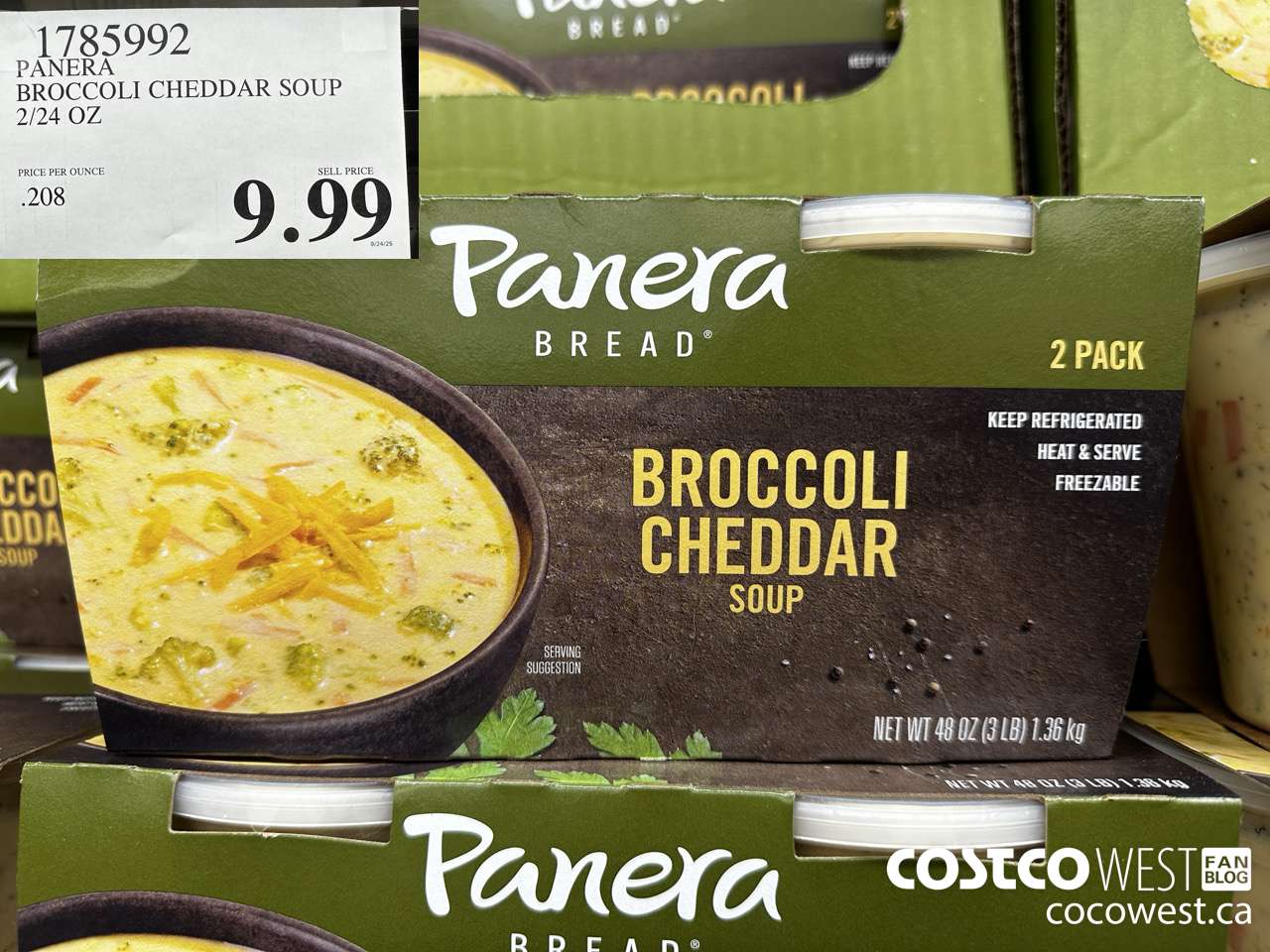 1785992 PANERA BROCCOLI CHEDDAR SOUP 2/24 OZ $9.99