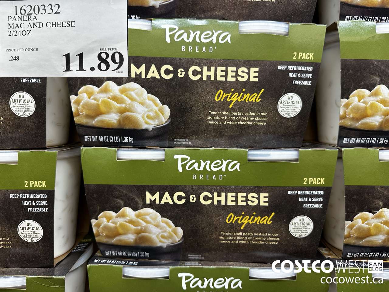 1620332 PANERA MAC AND CHEESE 2/24 OZ $11.89