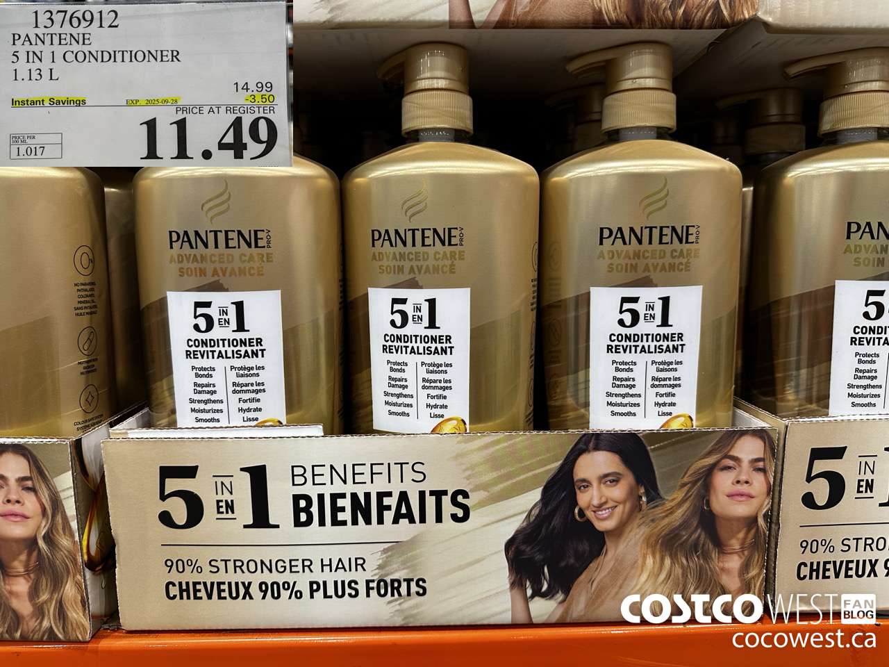 1376912 PANTENE 5 IN 1 CONDITIONER 1.13L ($3.50 INSTANT SAVINGS EXPIRES ON 2025-09-28) $11.49