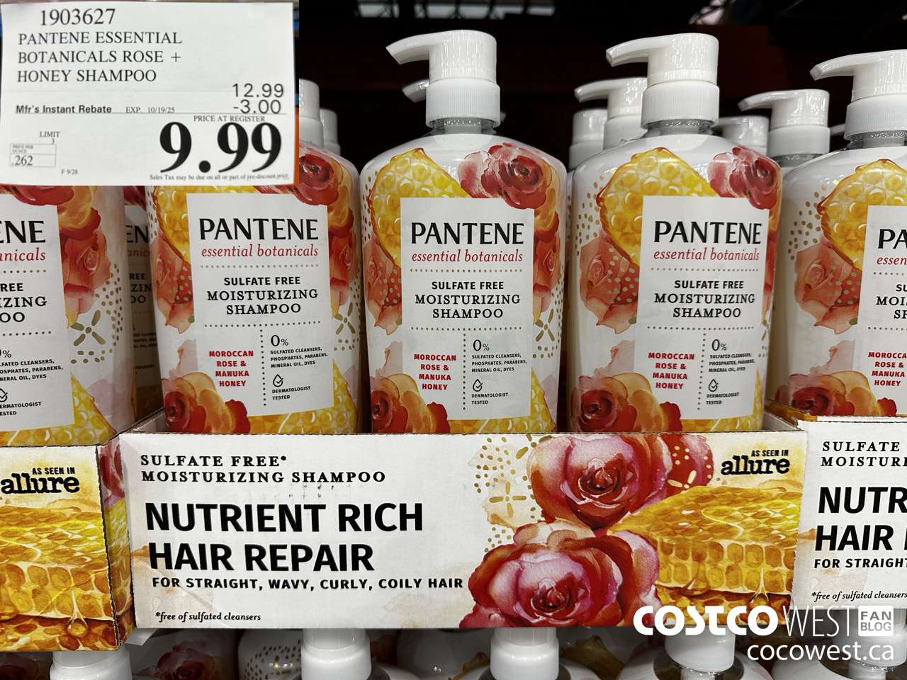 1903627 PANTENE ESSENTIAL BOTANICALS ROSE + HONEY SHAMPOO ($3.00 INSTANT SAVINGS EXPIRES ON 2025-10-19) $9.99