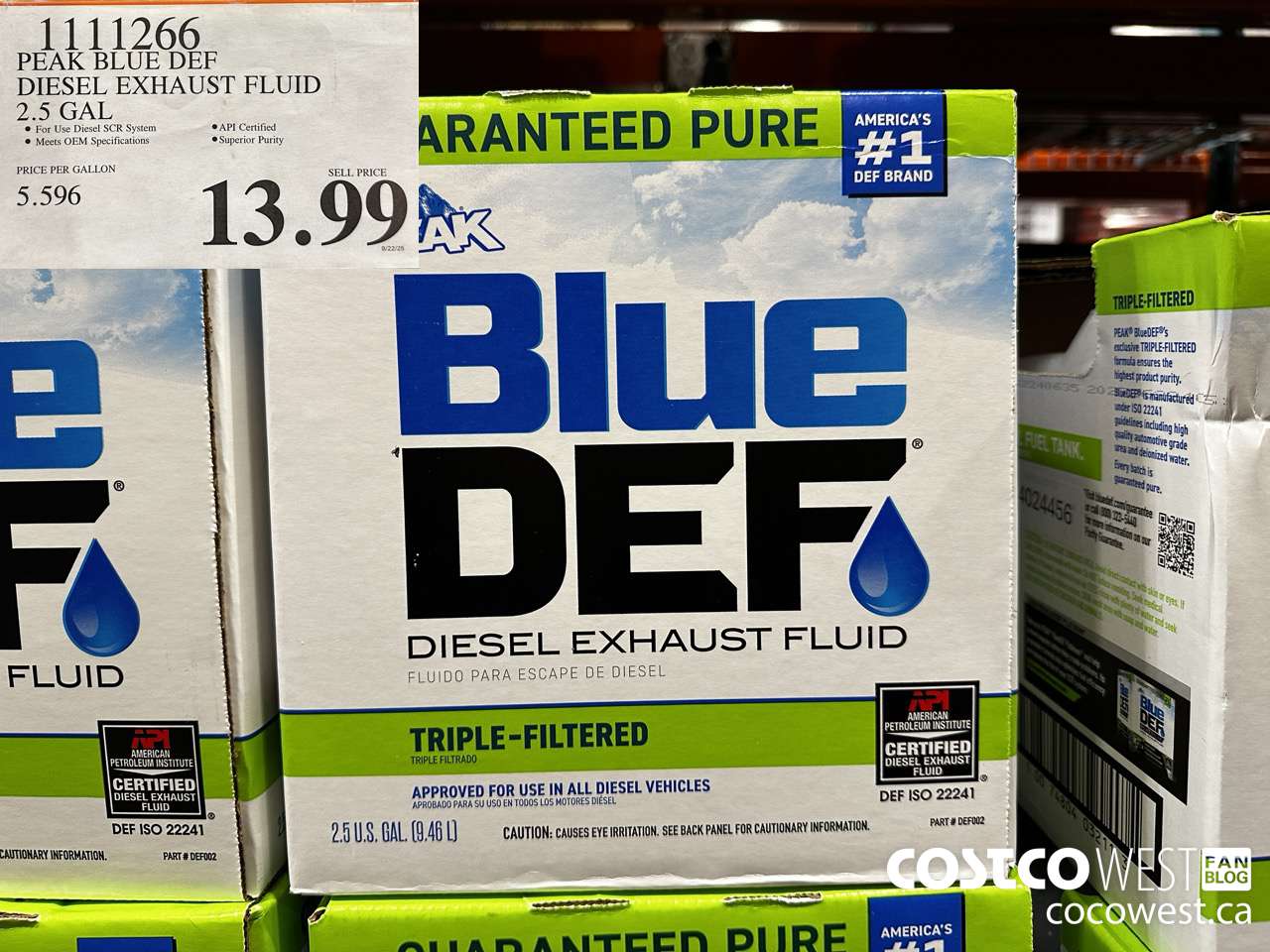 1111266 PEAK BLUE DEF DIESEL EXHAUST FLUID 2.5 GAL $13.99