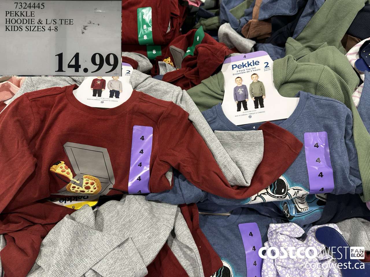 7324445 PEKKLE HOODIE & L/S TEE KIDS SIZES 4-8 $14.99