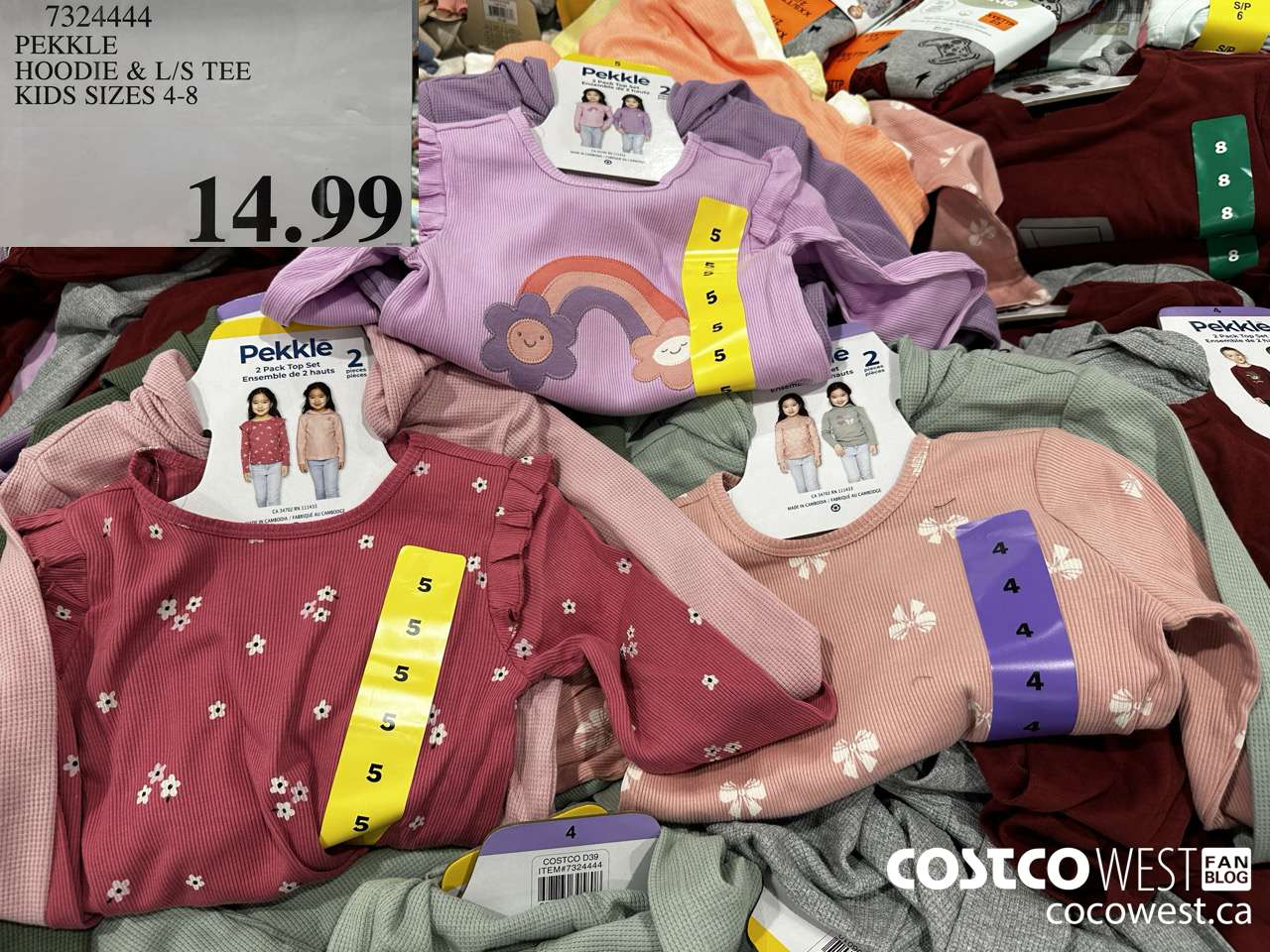 7324444 PEKKLE HOODIE & L/S TEE KIDS SIZES 4-8 $14.99