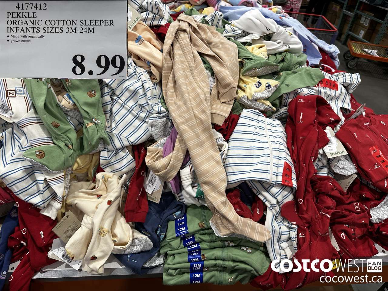 4177412 PEKKLE ORGANIC COTTON SLEEPER INFANTS SIZES 3-24M $8.99