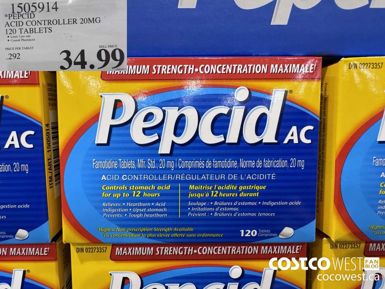 1505914 PEPCID ACID CONTROLLER 20MG 120 TABLETS $34.99