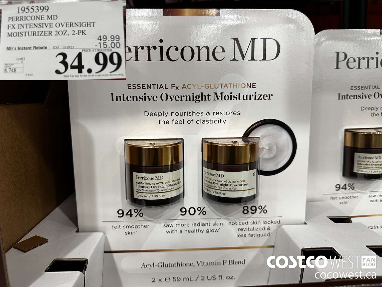 1955399 PERRICONE MD FX INTENSIVE OVERNIGHT MOISTURIZER 2OZ, 2PK ($15.00 INSTANT SAVINGS EXPIRES ON 2025-10-19) $34.99