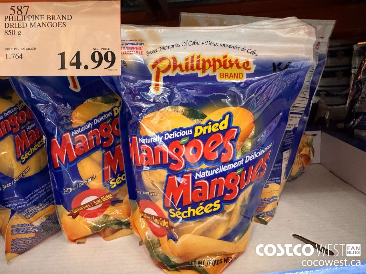 587 PHILIPPINE BRAND DRIED MANGOES 850 g $14.99