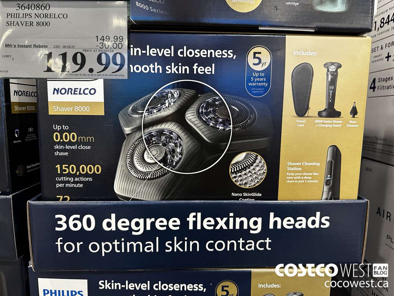 3640860 PHILIPS NORELCO SHAVER 8000 ($30.00 INSTANT SAVINGS EXPIRES ON 2025-09-28) $119.99