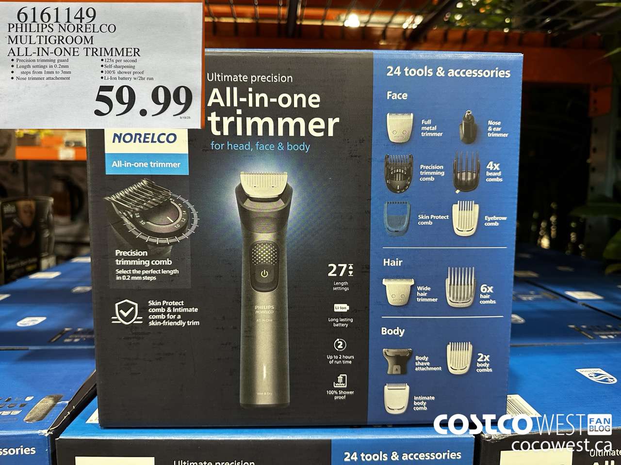 6161149 PHILIPS ONRELCO MULTIGROOM ALL-IN-ONE TRIMMER $59.99