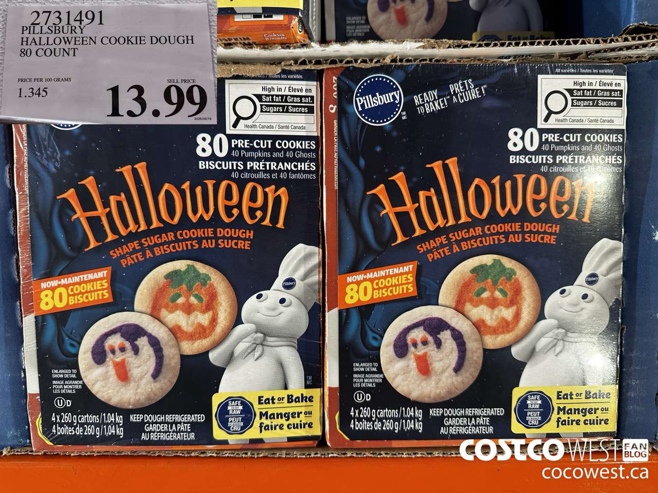 2731491 PILLSBURY HALLOWEEN COOKIE DOUGH 80 COUNT $13.99