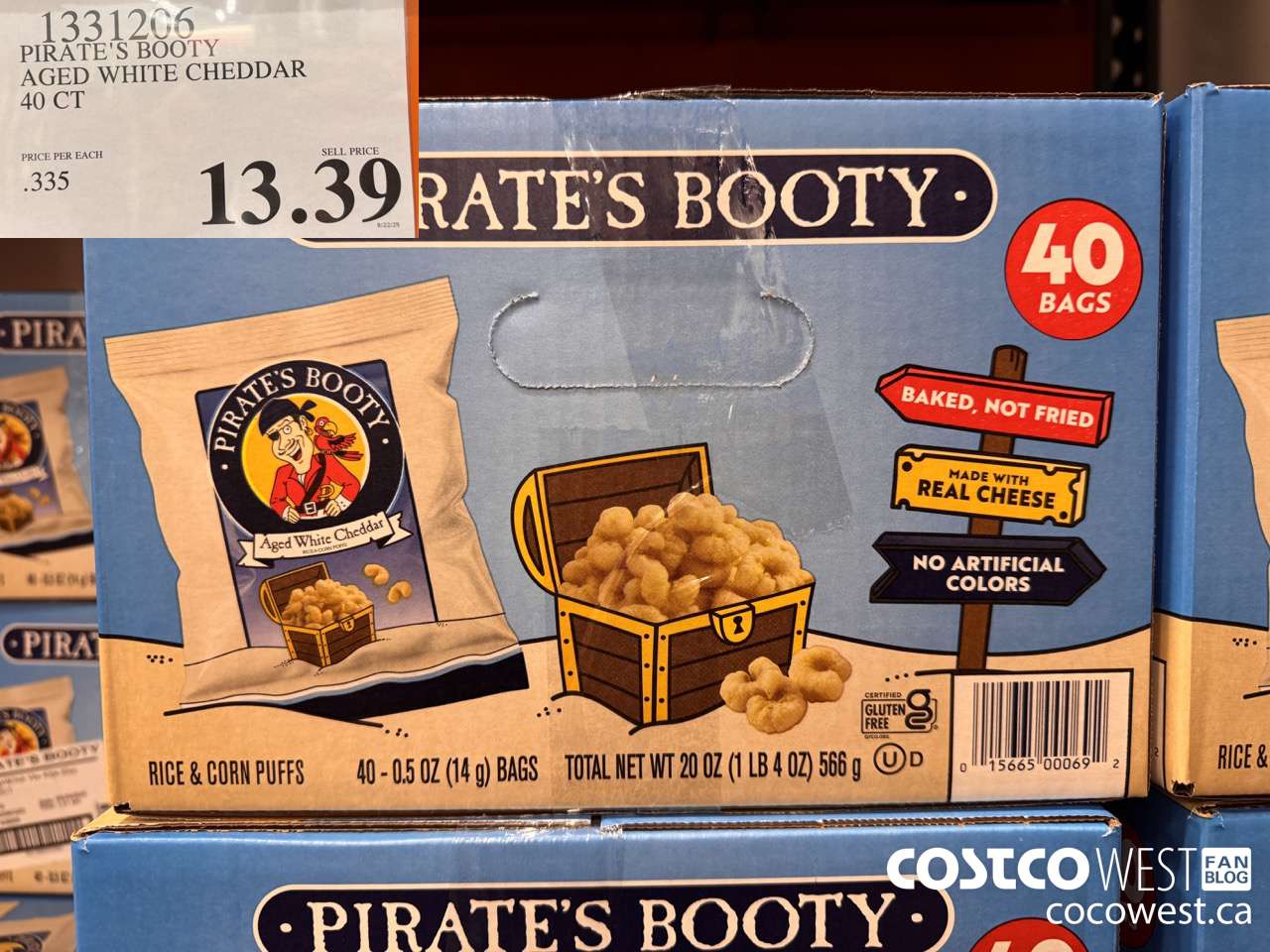 1331206 PIRATE'S BOOTY AGED WHITE CHEDDAR 40 CT $13.39