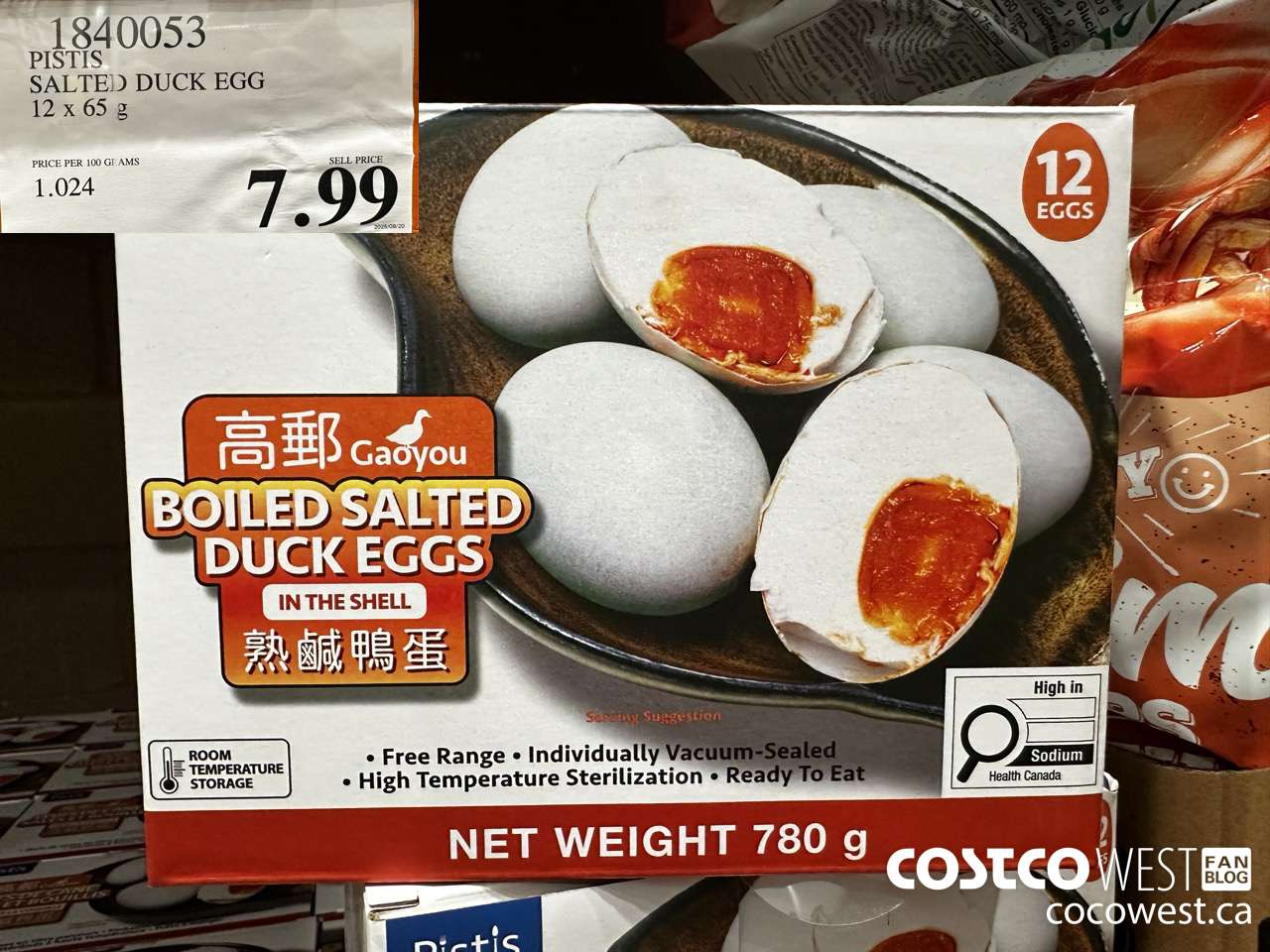 1840053 PITIS SALTED DUCK EGG 12 X 65G $7.99