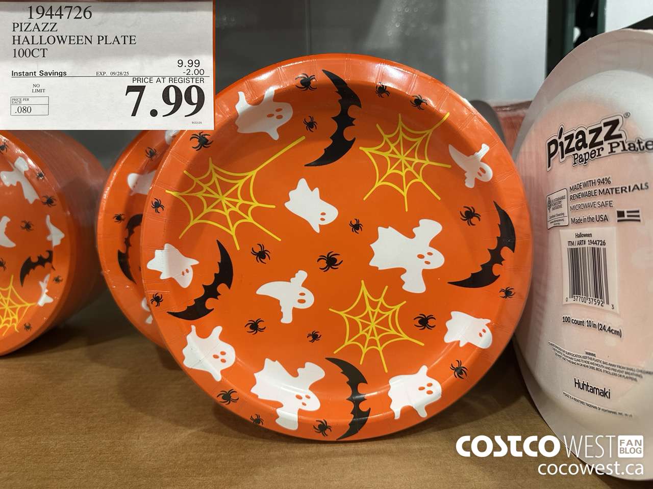 1944726 PIZAZZ HALLOWEEN PLATE 100CT ($2.00 INSTANT SAVINGS EXPIRES ON 2025-09-28) $7.99