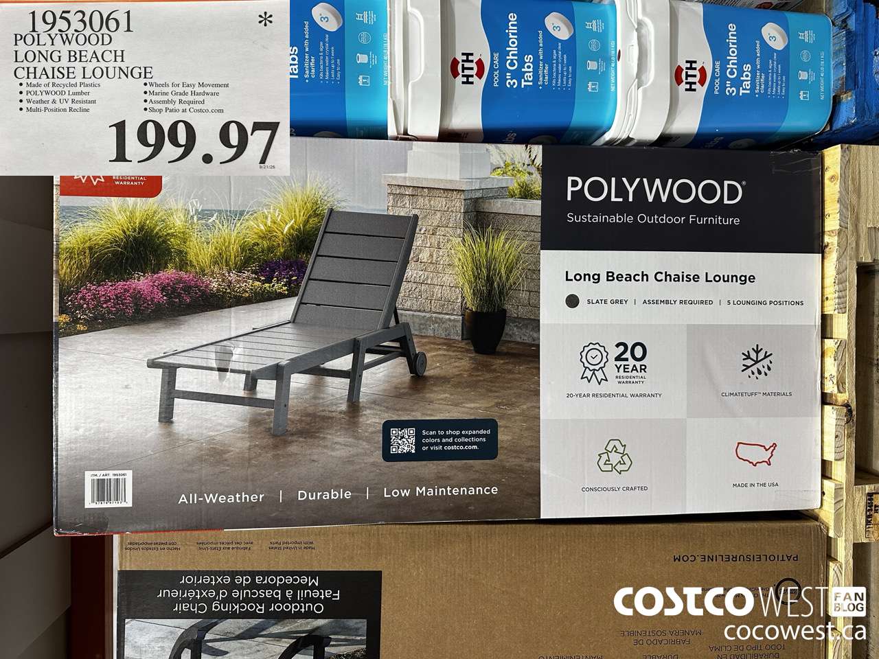 1953061 POLYWOOD LONG BEACH CHAISE LOUNGE $199.97