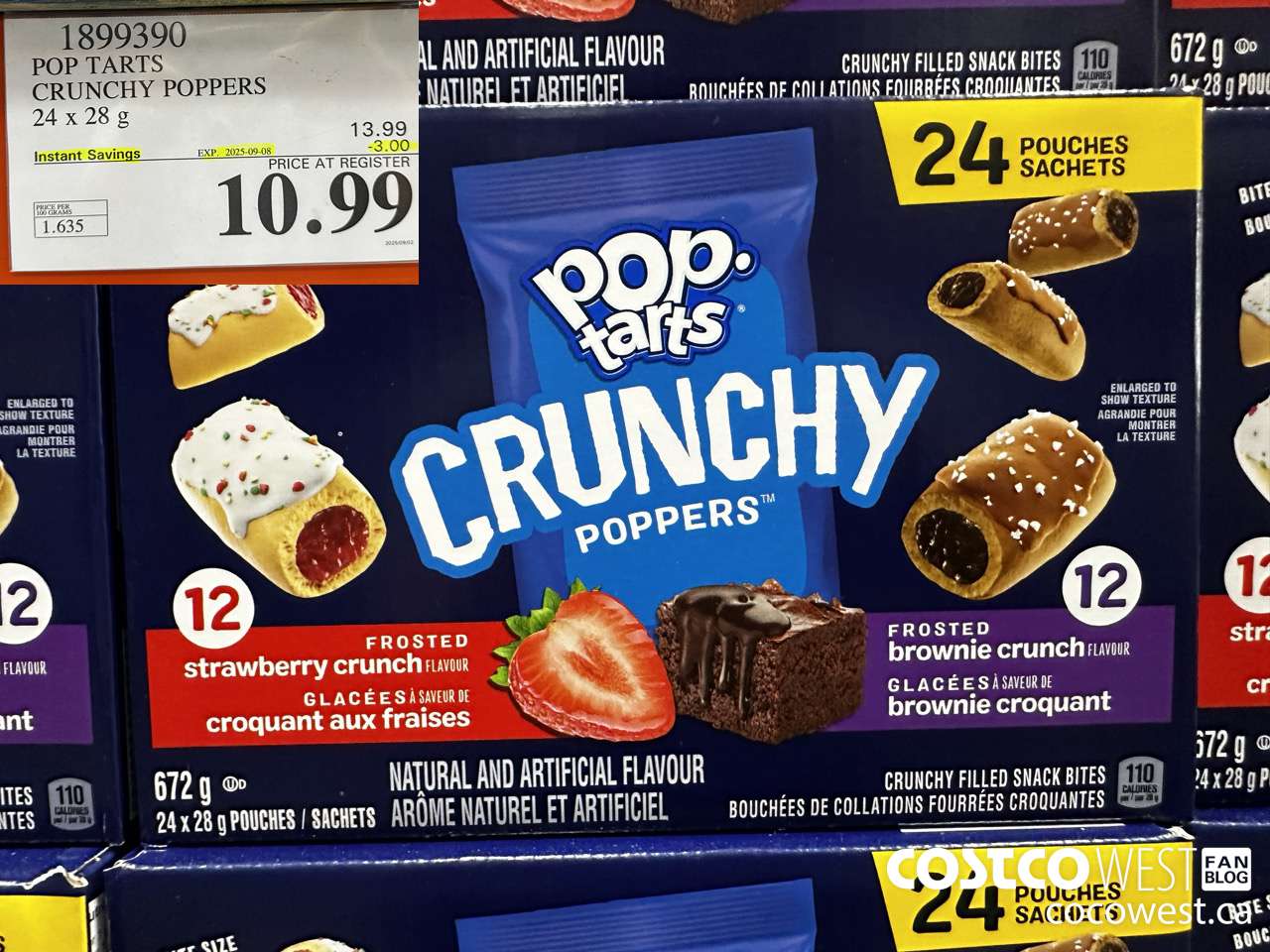 1899390 POP TARTS CRUNCHY POPPERS 24 X 28G ($3.00 INSTANT SAVINGS EXPIRES ON 2025-09-08) $10.99