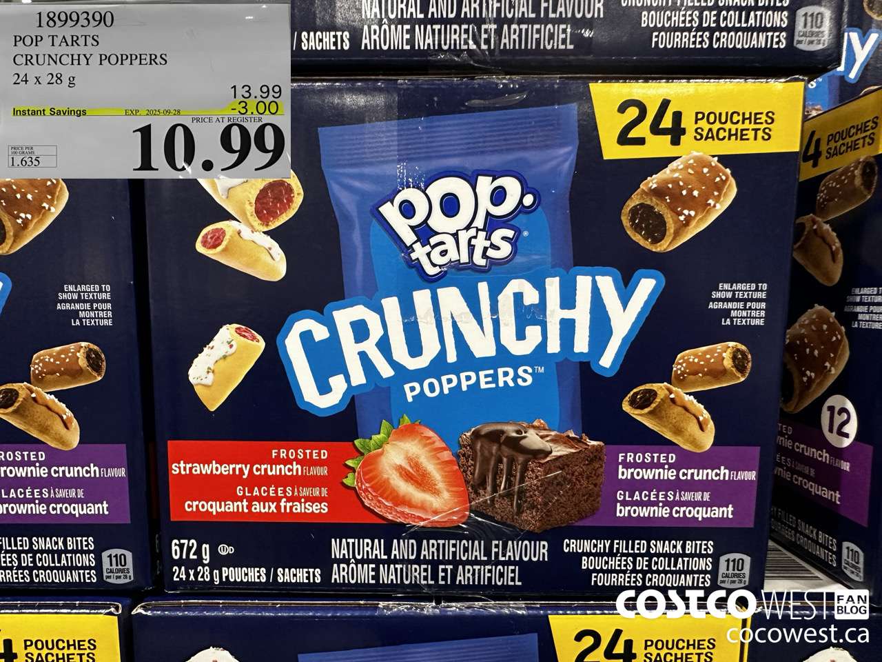 1899390 POP TARTS CRUNCHY POPPERS 24 X 28G ($3.00 INSTANT SAVINGS EXPIRES ON 2025-09-28) $10.99