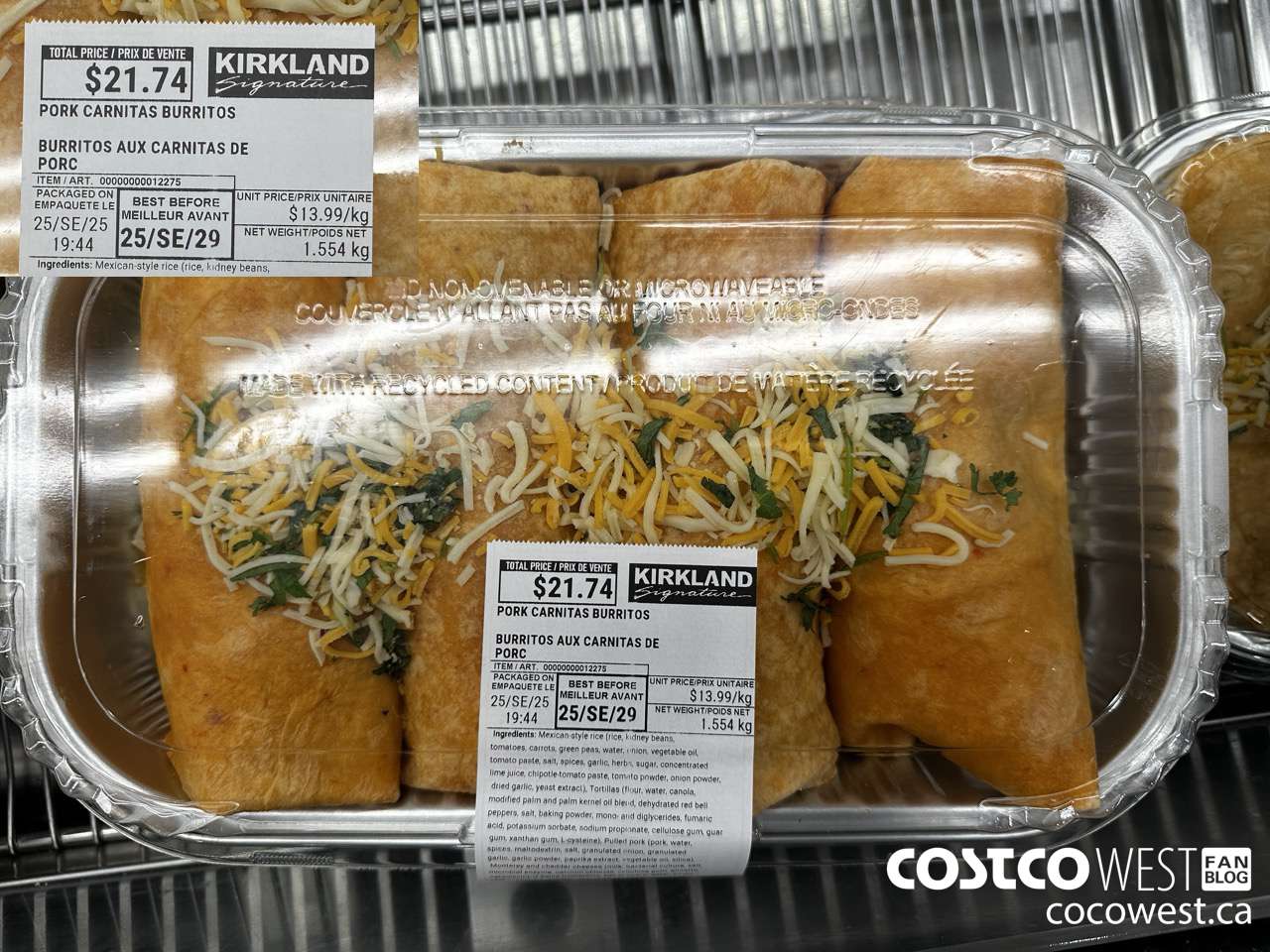 12275 PORK CARNITAS BURRITOS $13.99
