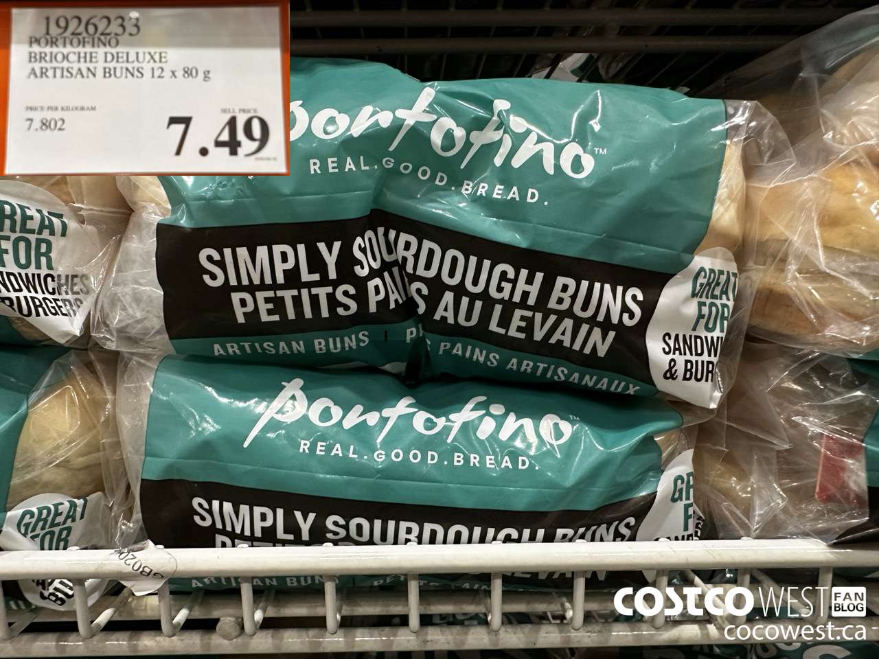 1926233 PORTOFINO BRIOCHE DELUXE ARTISAN BUNS 12 X 80G $7.49