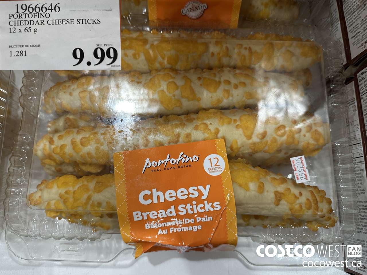 1966646 PORTOFINO CHEDDAR CHEESE STICKS 12 X 65G $9.99