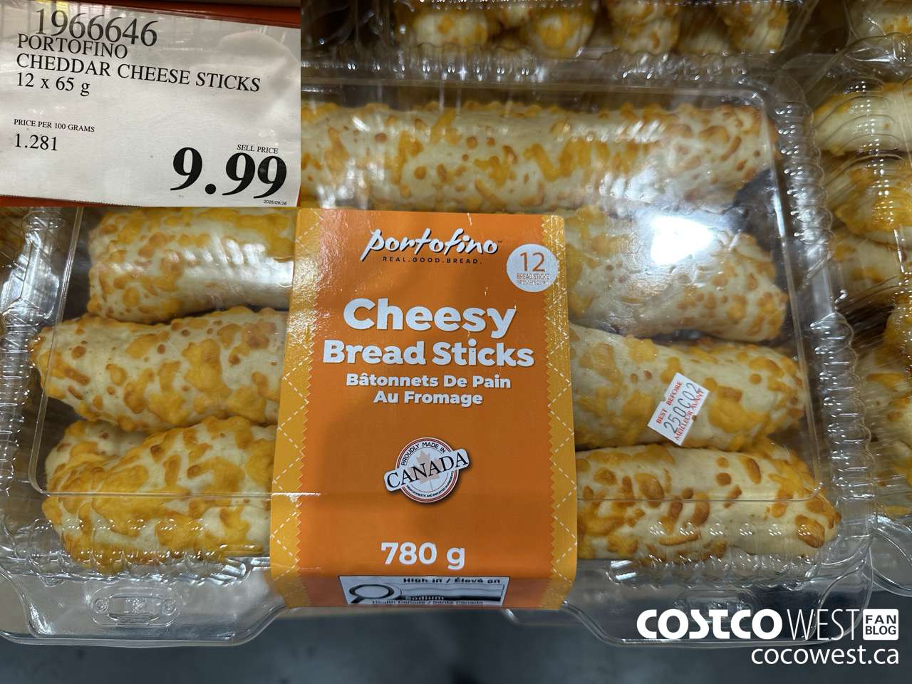 1966646 PORTOFINO CHEDDAR CHEESE STICKS 12 X 65G $9.99