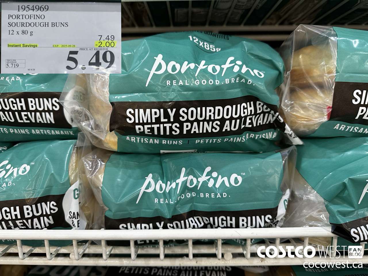 1954969 PORTOFINO SOURDOUGH BUNS 12 X 80G ($2.00 INSTANT SAVINGS EXPIRES ON 2025-09-28) $5.49