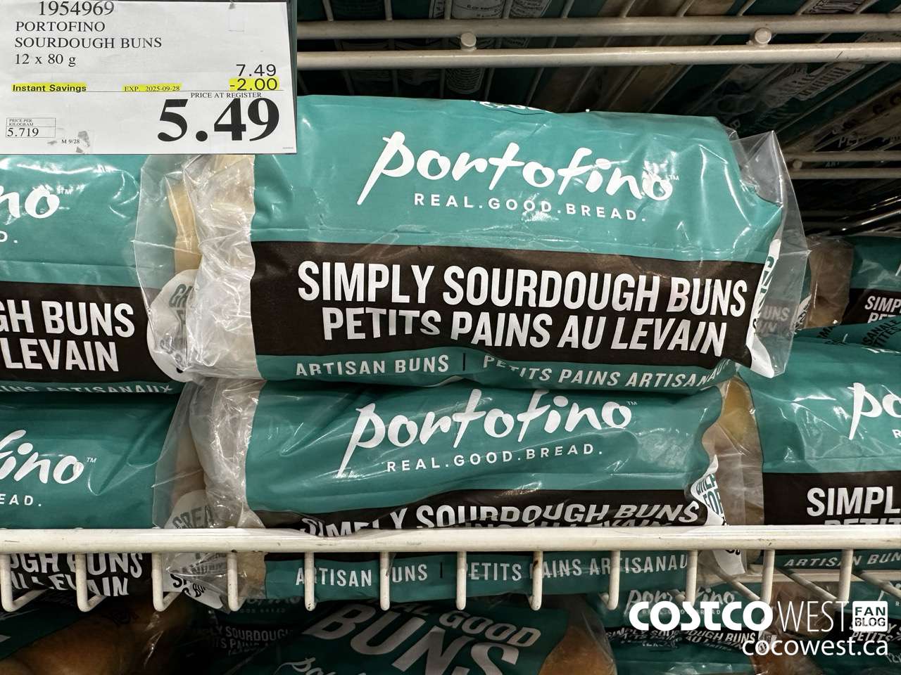 1954969 PORTOFINO SOURDOUGH BUNS 12 X 80G ($2.00 INSTANT SAVINGS EXPIRES ON 2025-09-28) $5.49
