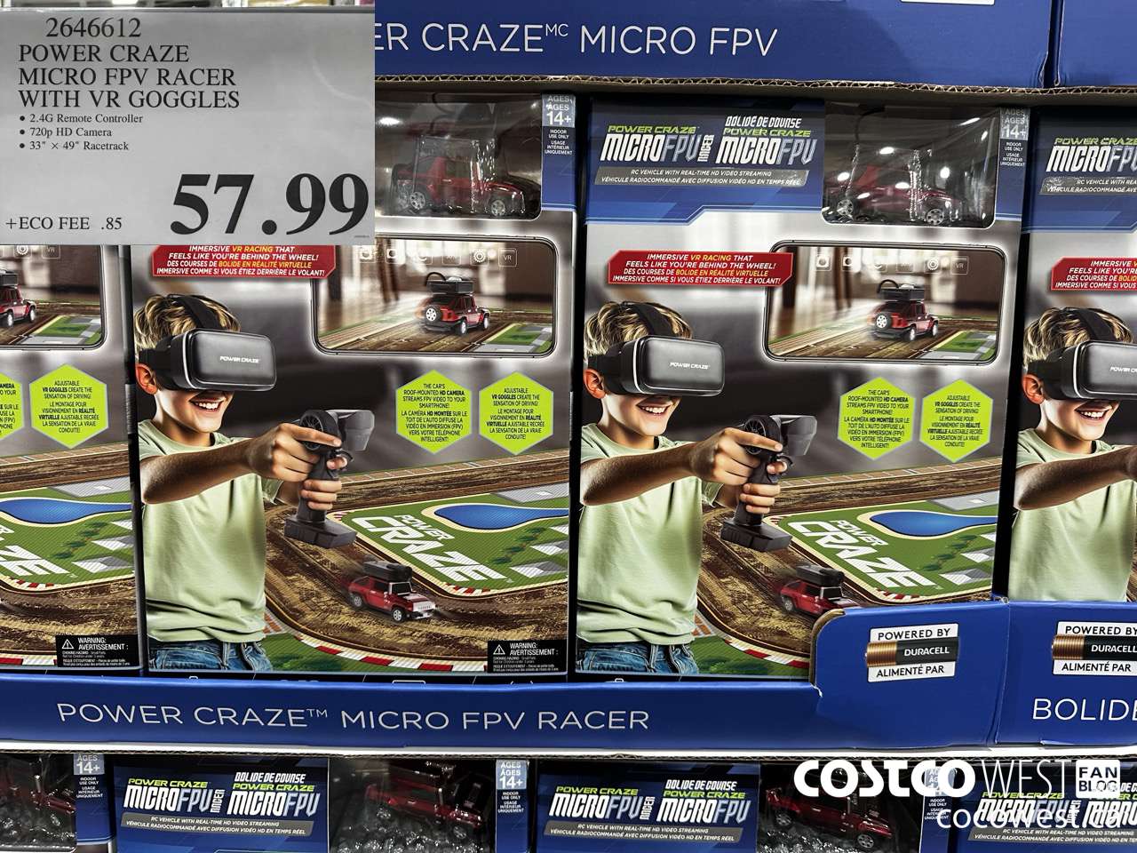 2646612 POWER CRAZE MICRO FPV RACER WITH VR GOGGLES $57.99