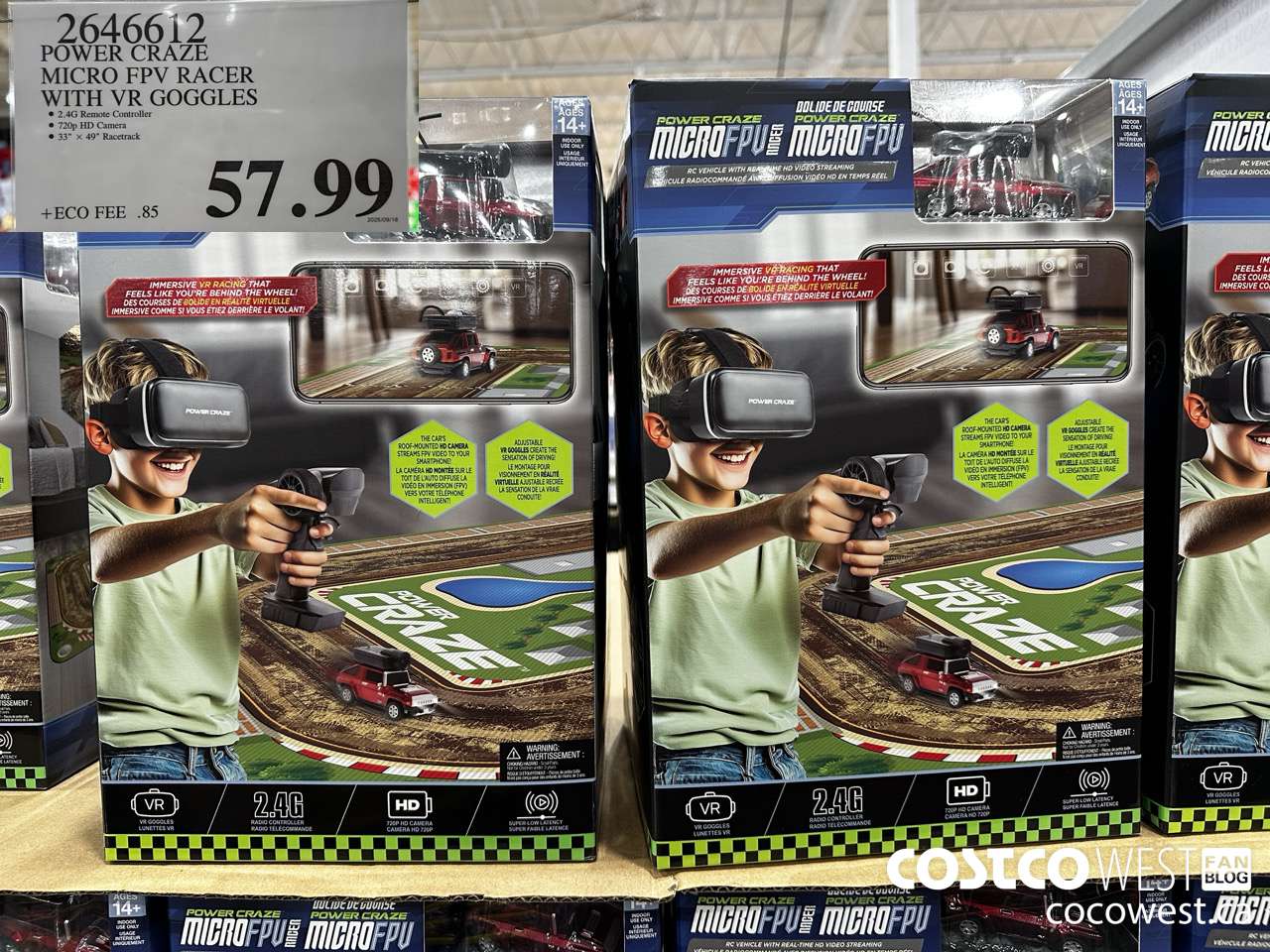 2646612 POWER CRAZE MICRO FPV RACER WITH VR GOGGLES $57.99