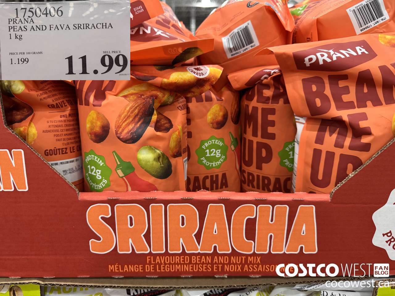 1750406 PRANA PEAS AND FAVA SIRACHA 1KG $11.99