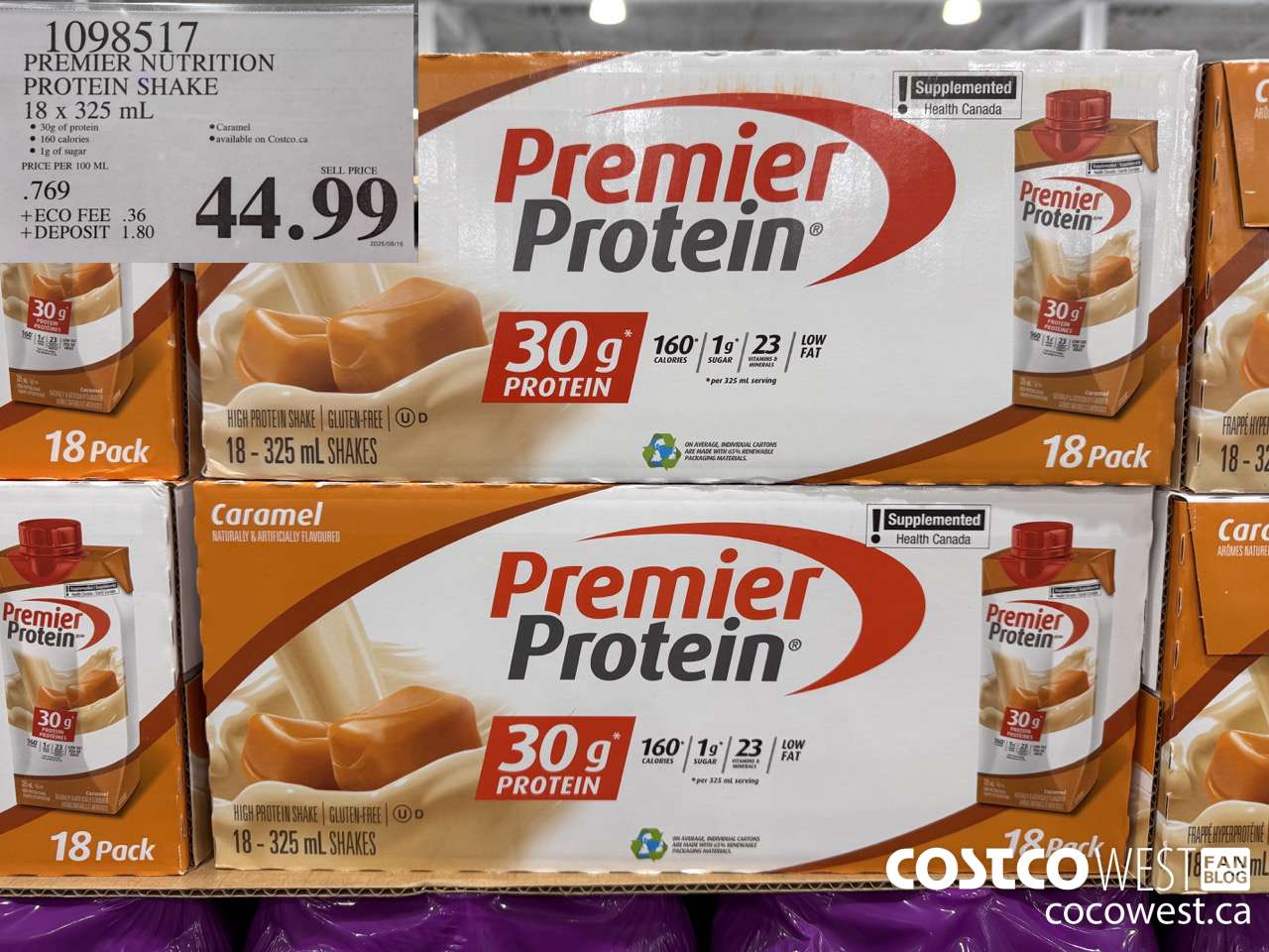 1098517 PREMIER NUTRITION PROTEIN SHAKE 18 x 325 mL $44.99