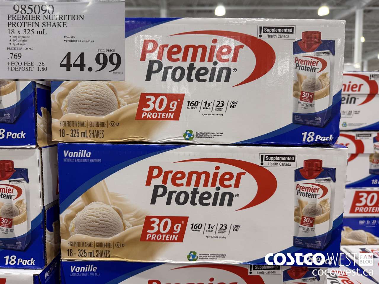 985090 PREMIER NUTRITION PROTEIN SHAKE 18 x 325 mL $44.99