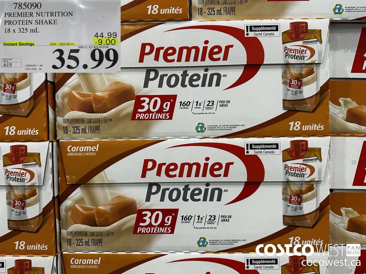 785090 PREMIER NUTRITION STRAWBERRY PROTEIN SHAKE 18 x 325 mL ($9.00 INSTANT SAVINGS EXPIRES ON 2025-09-14) $35.99