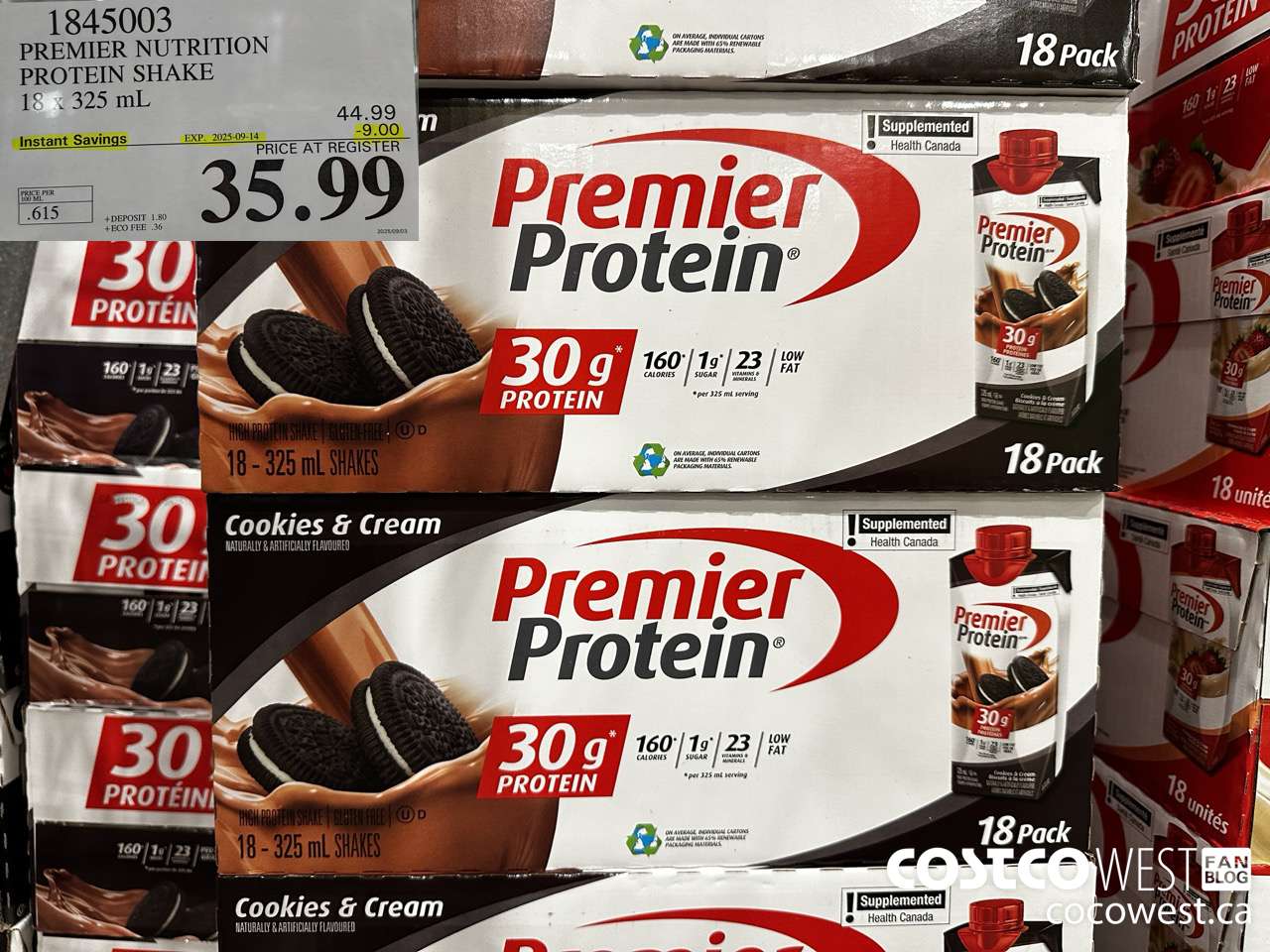 1845003 PREMIUM NUTRITION PROTEIN SHAKE 18 X 325ML ($9.00 INSTANT SAVINGS EXPIRES ON 2025-09-14) $35.99