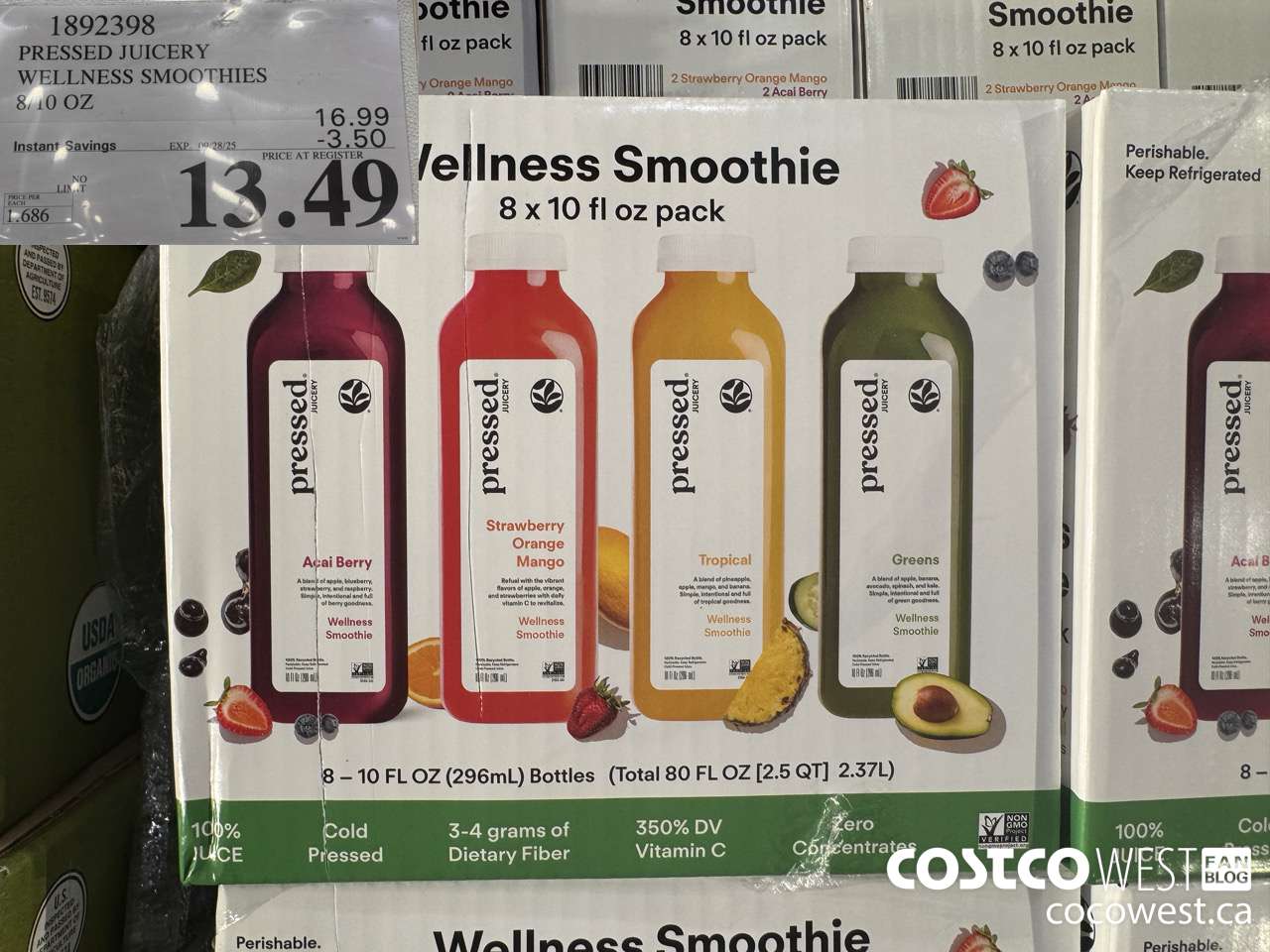 1892398 PRESSED JUICERY WELLNESS SMOOTHIES 8/10 OZ ($3.50 INSTANT SAVINGS EXPIRES ON 2025-09-28) $13.49