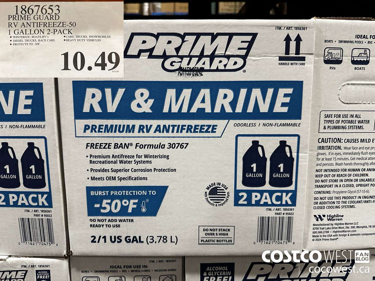 1867653 PRIME GUARD RV ANTIFREEZE-50 1 GALLON 2-PACK $10.49