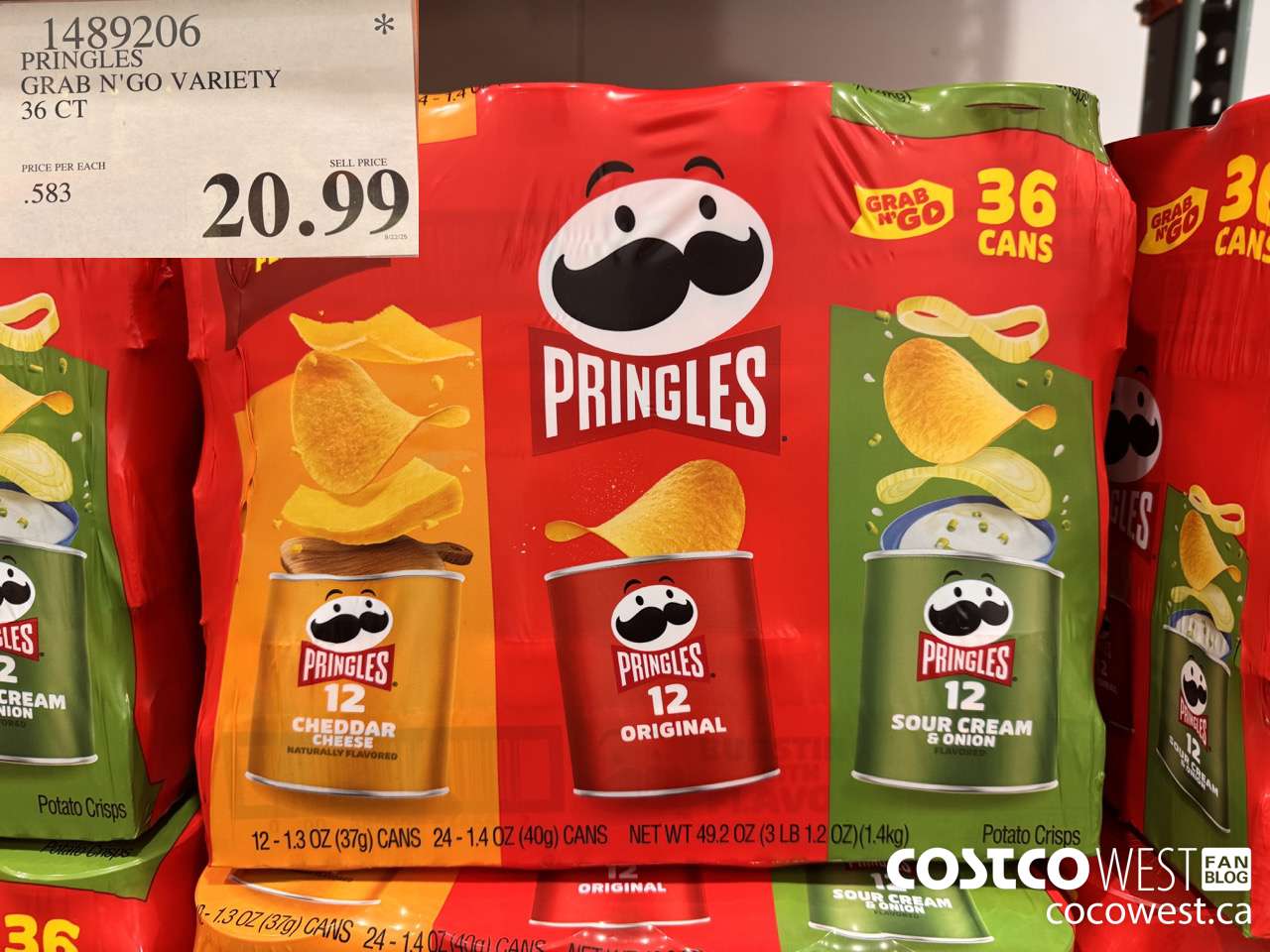 1489206 PRINGLES GRAB N'GO VARIETY 36 CT $20.99