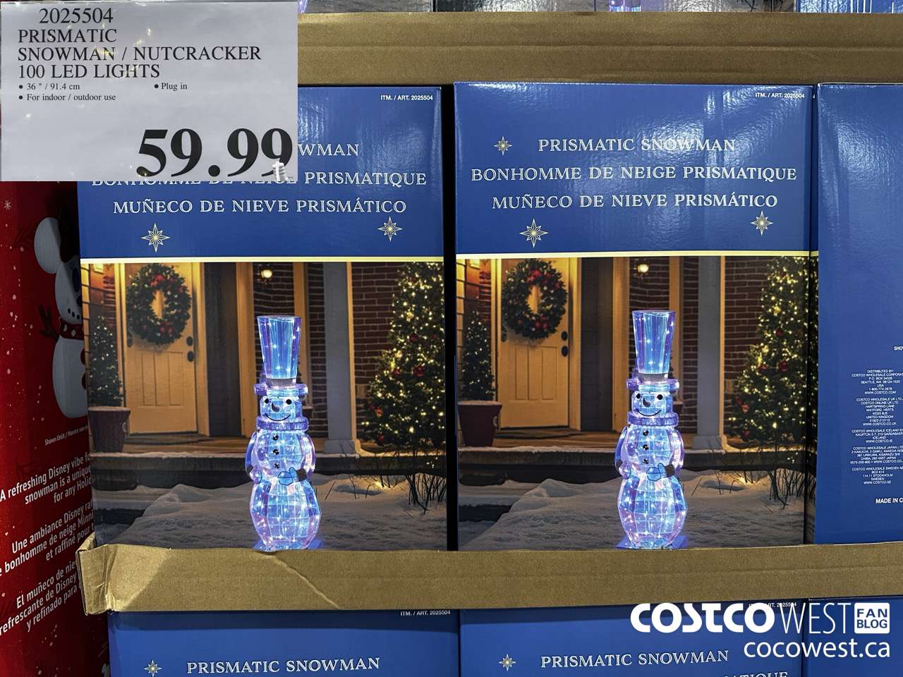 2025504 PRISMATIC SNOWMAN/NUTCRACKER 100 LED LIGHTS $59.99
