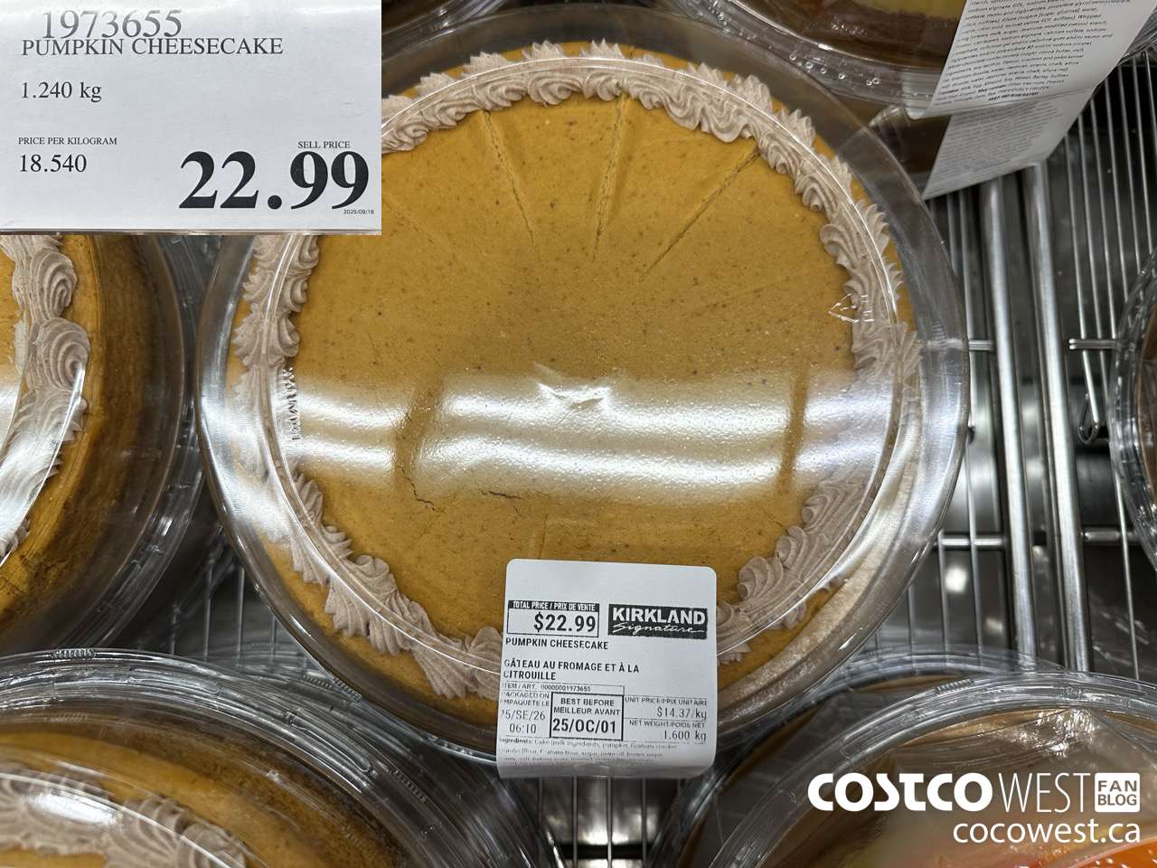 1973655 PUMPKIN CHEESECAKE 1.240 KG $22.99