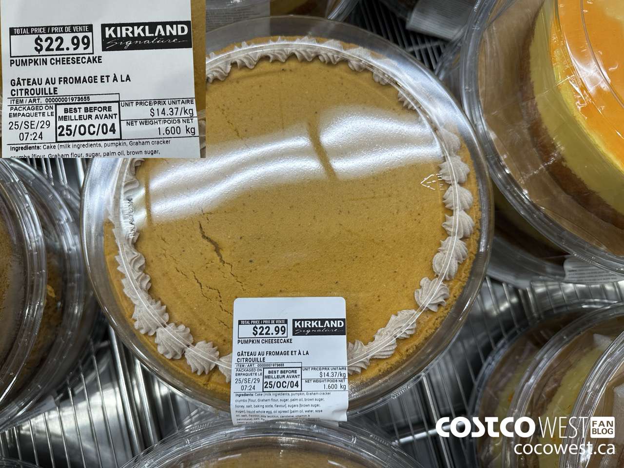 1973655 PUMPKIN CHEESECAKE 1.240 KG $22.99