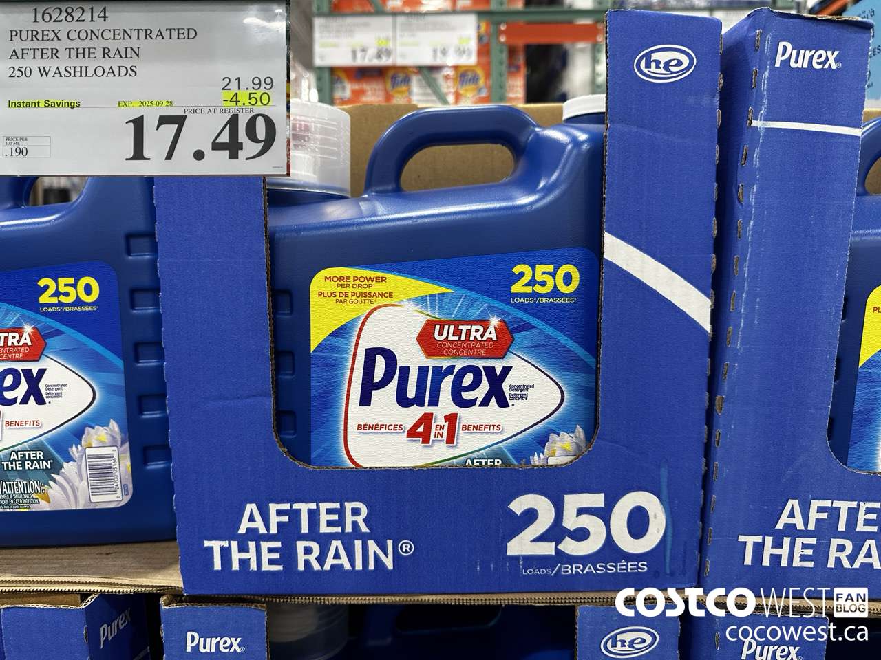 1628214 PUREX CONCENTRATED AFTER THE RAIN 250 WASHLOADS ($4.50 INSTANT SAVINGS EXPIRES ON 2025-09-28) $17.49