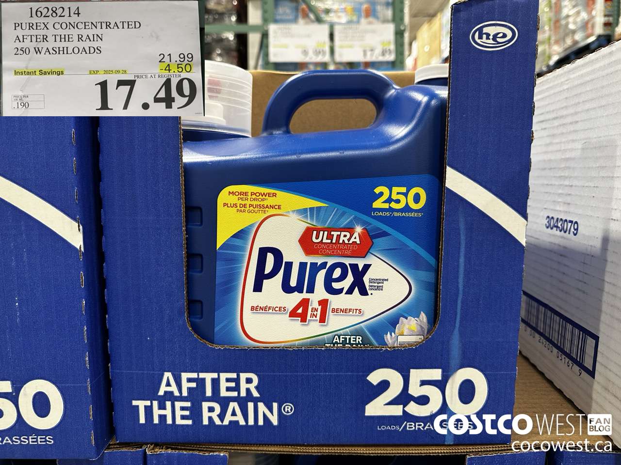 1628214 PUREX CONCENTRATED AFTER THE RAIN 250 WASHLOADS ($4.50 INSTANT SAVINGS EXPIRES ON 2025-09-28) $17.49