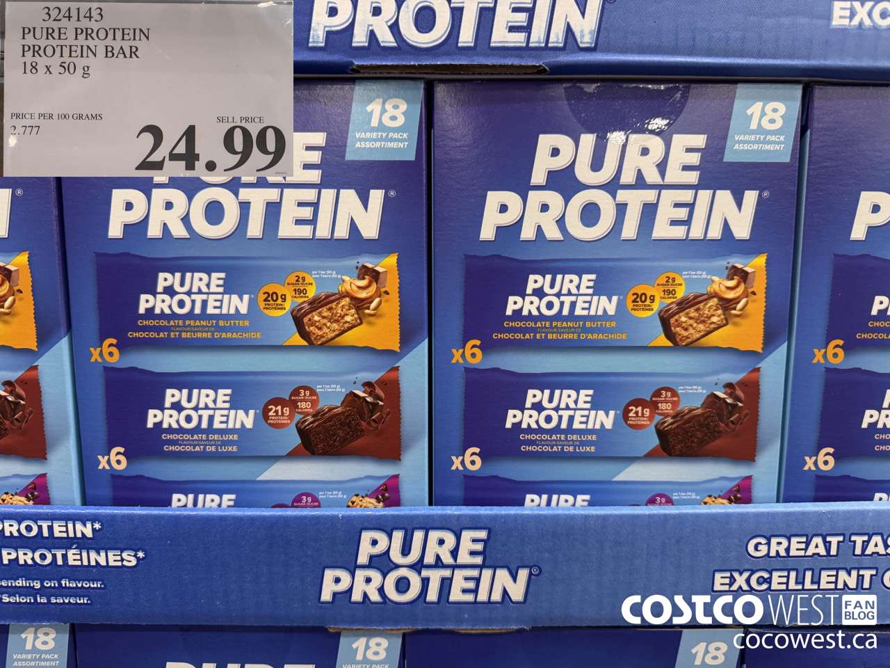 324143 PURE PROTEIN VARIETY PACK 18 X 50G $24.99