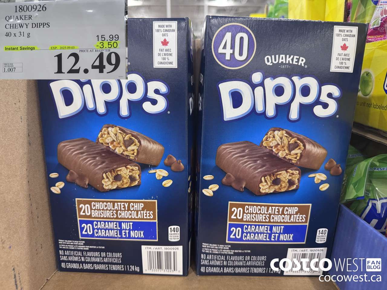 1800926 QUAKER CHEWY DIPPS 40 X 31 G ($3.50 INSTANT SAVINGS EXPIRES ON 2025-09-03) $12.49