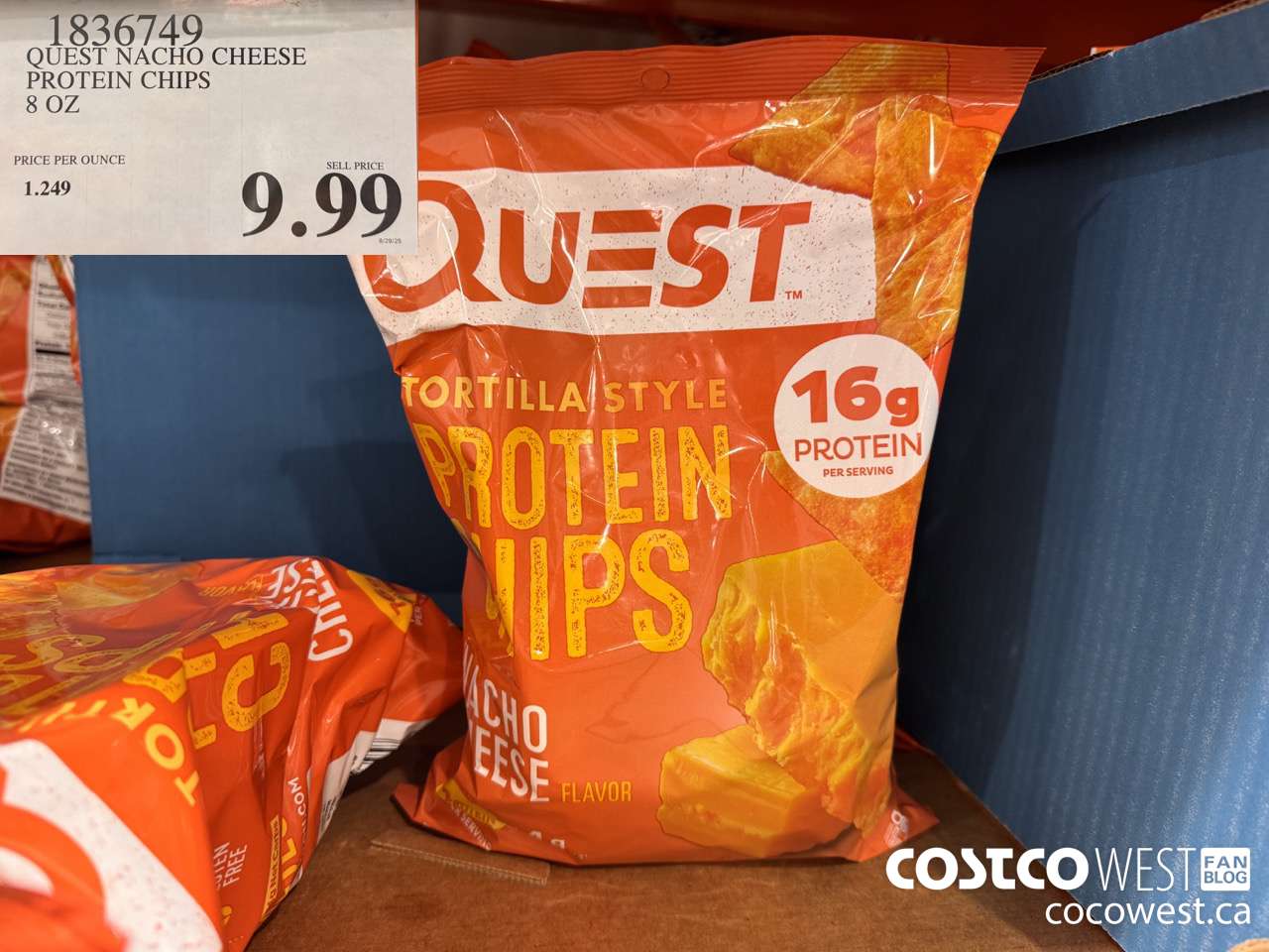 1836749 QUEST NACHO CHEESE PROTEIN CHIPS 8 OZ $9.99