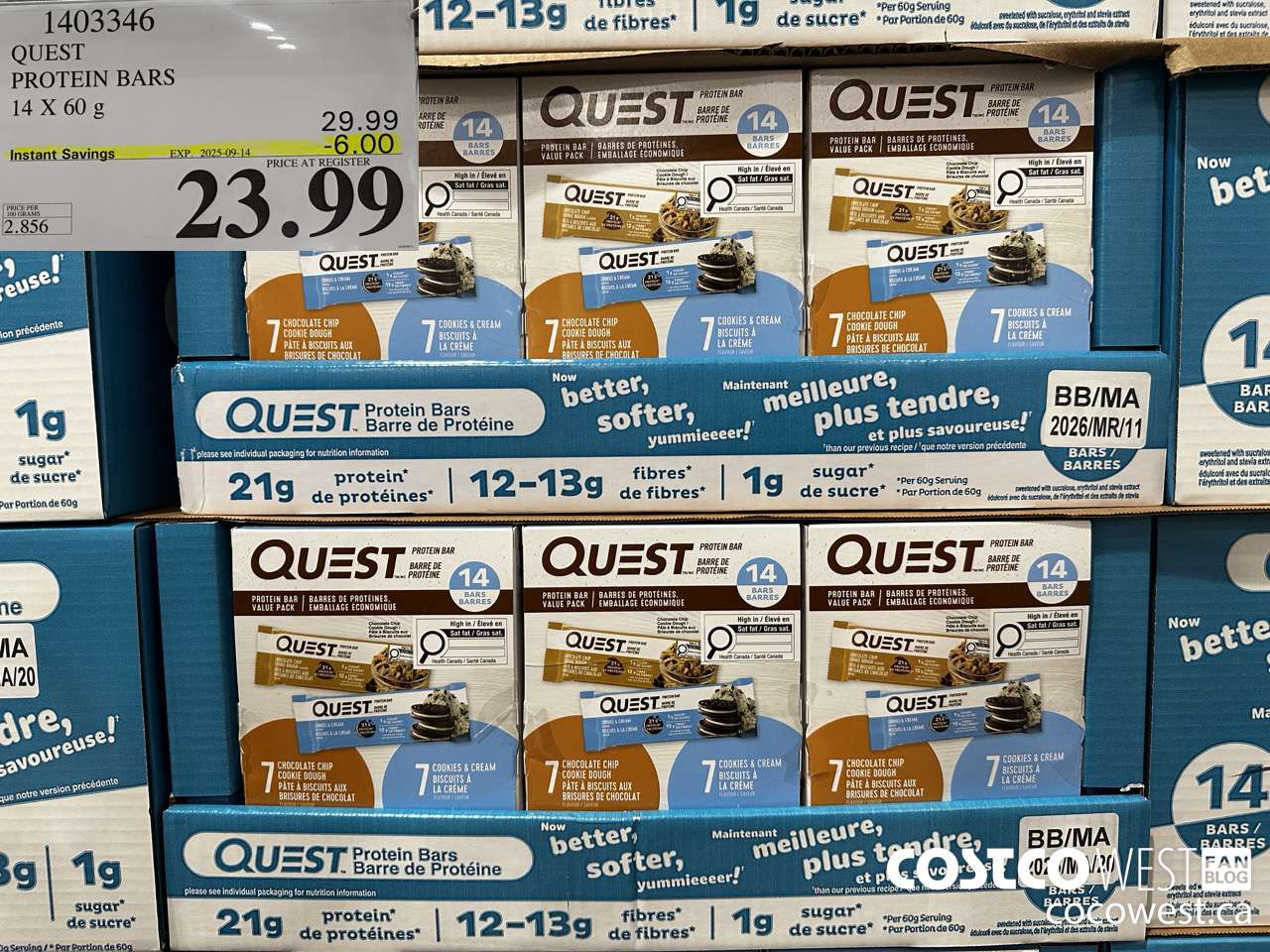 1403346 QUEST PROTEIN BARS 14 X 60g ($6.00 INSTANT SAVINGS EXPIRES ON 2025-09-14) $23.99