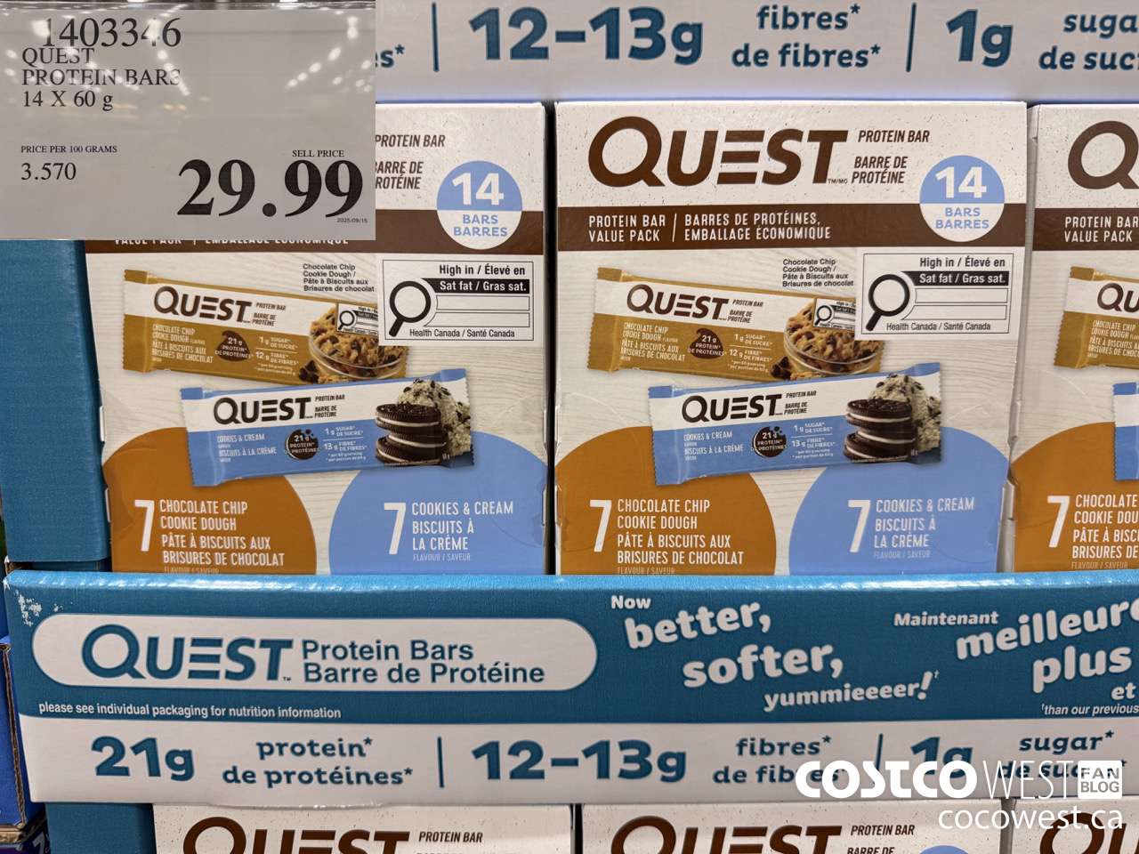 1403346 QUEST PROTEIN BARS 14 X 60g $29.99