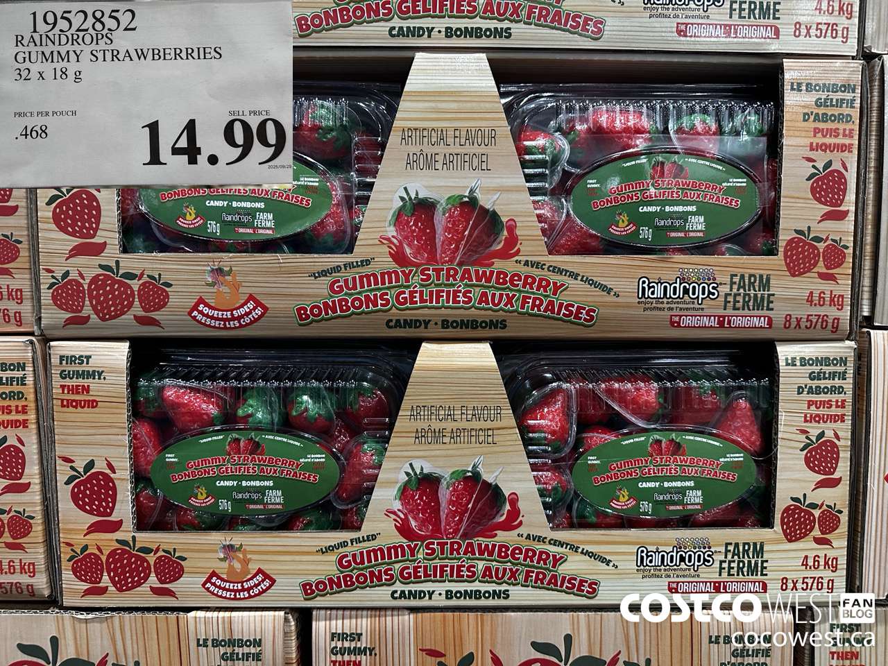 1852852 RAINDROP GUMMY STRAWBERRIES 32 X 18G $14.99