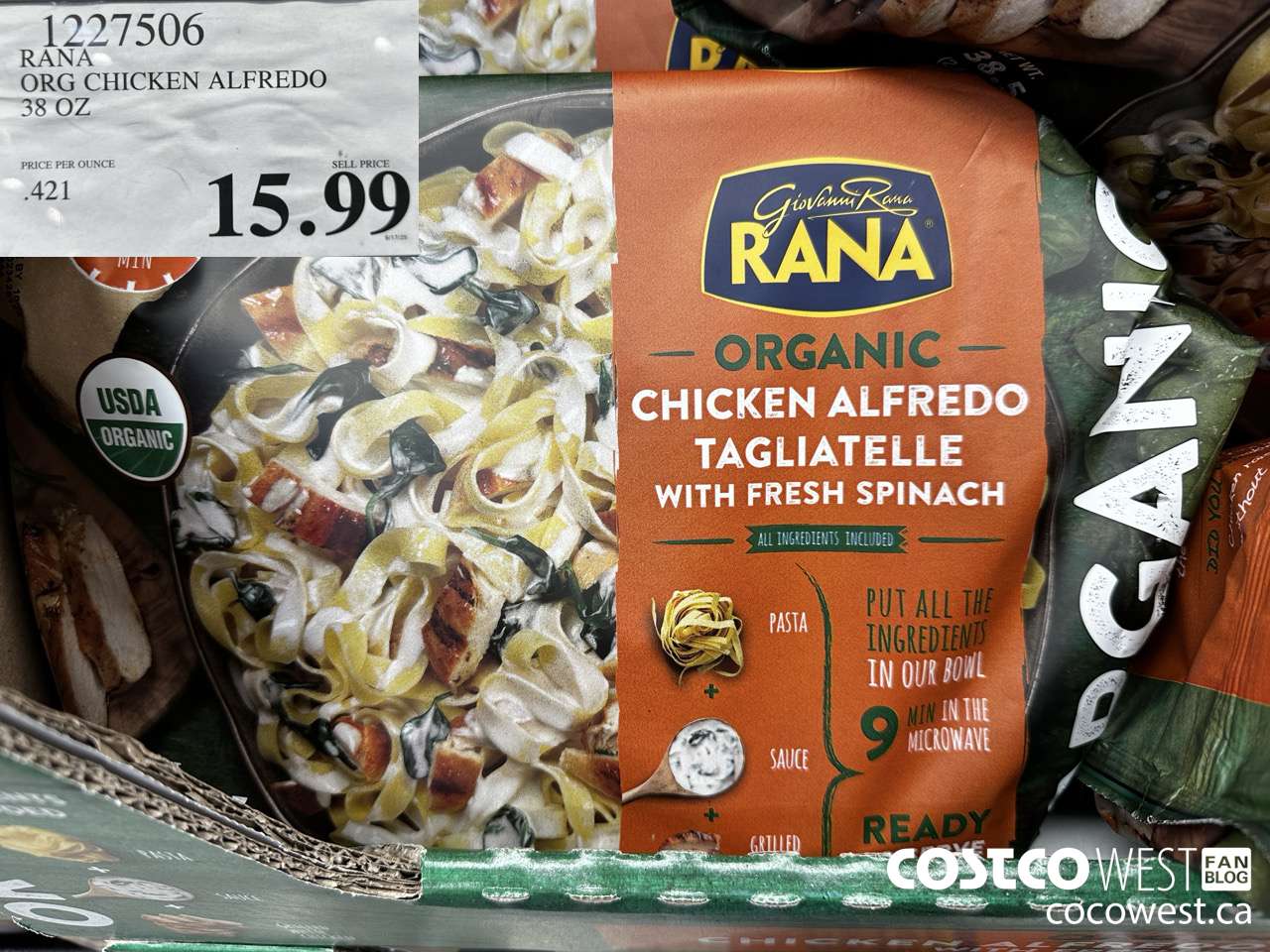 1227506 RANA ORG CHICKEN ALFREDO 38 OZ $15.99