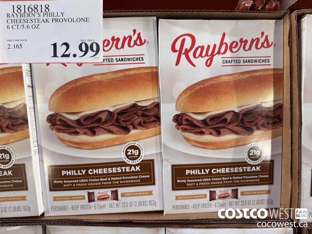 1816818 RAYBERN'S PHILLY CHEESESTEAK PROVOLONE 6 CT/5.6 OZ $12.99